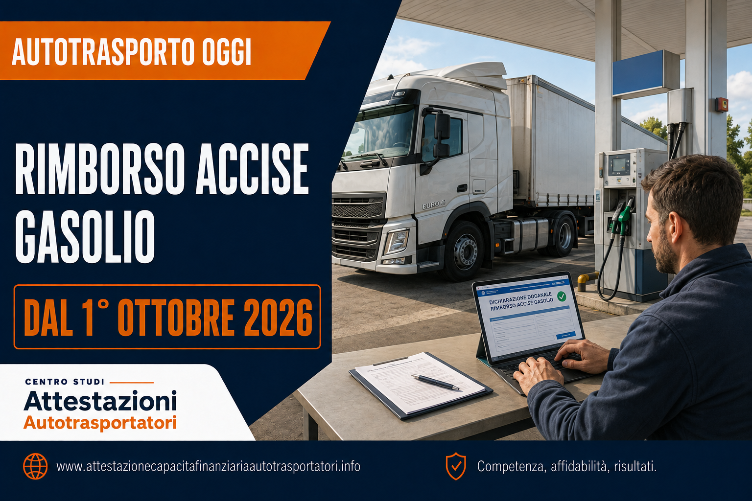Rimborso accise gasolio: cosa cambia dal 1° ottobre 2026